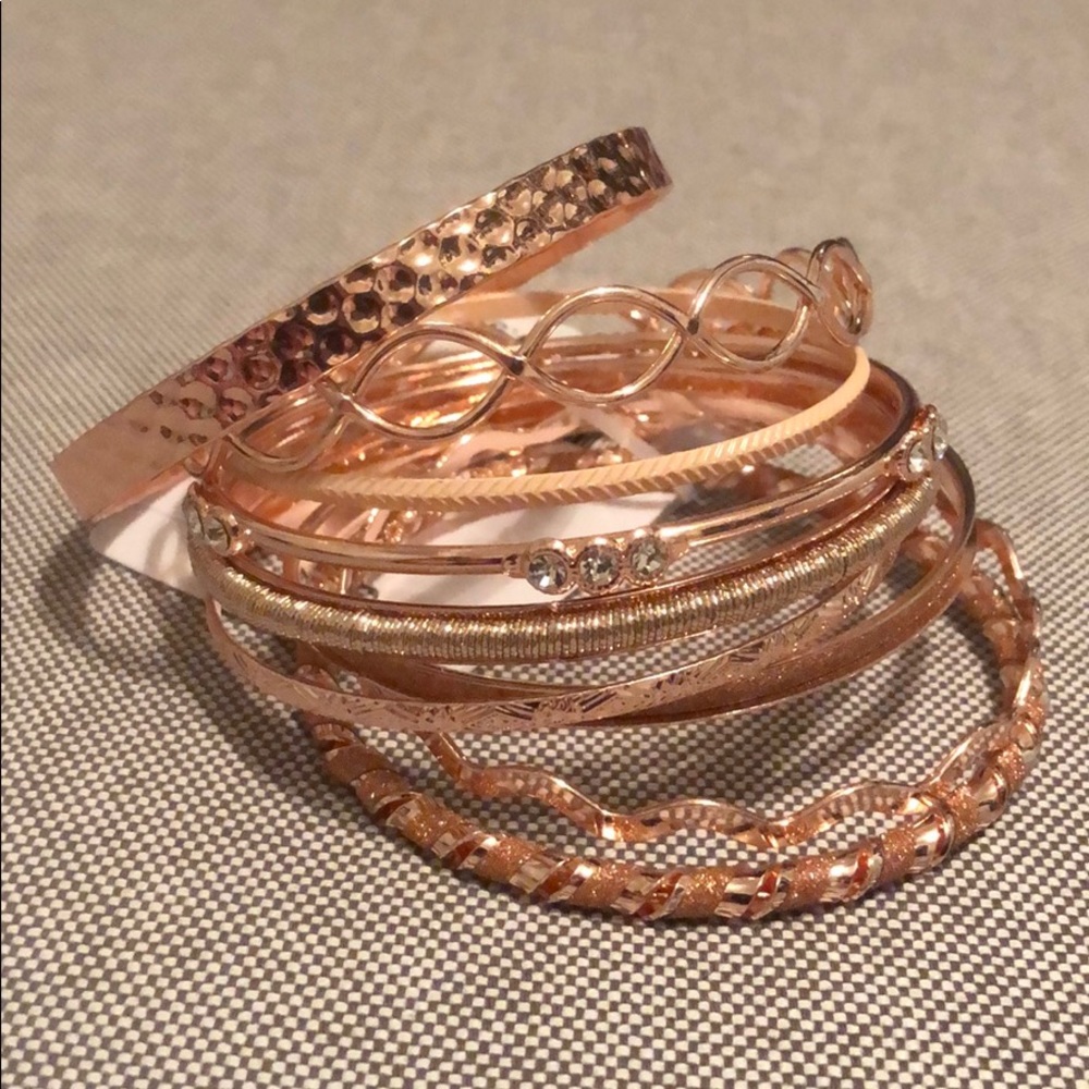 True Love Textured Bangle Bracelet Set